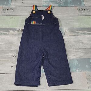 Vintage Health-Tex Rainbow & Denim Overalls sz 12 mo
